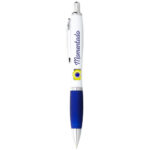Nash ballpoint pen white barrel and coloured grip (blue ink) - Image 7