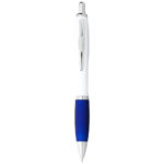 Nash ballpoint pen white barrel and coloured grip (blue ink) - Image 8