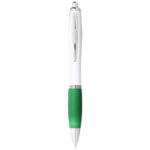 Nash ballpoint pen white barrel and coloured grip (blue ink) - Image 12