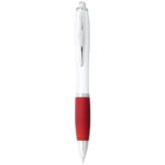 Nash ballpoint pen white barrel and coloured grip (blue ink) - Image 17