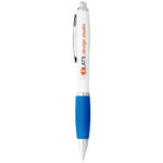 Nash ballpoint pen white barrel and coloured grip (blue ink) - Image 24