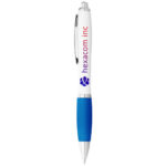 Nash ballpoint pen white barrel and coloured grip (blue ink) - Image 25
