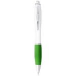 Nash ballpoint pen white barrel and coloured grip (blue ink) - Image 3