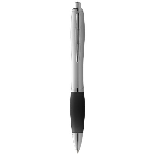 17597654653903 Nash ballpoint pen silver barrel and coloured grip (blue ink) - Image 1