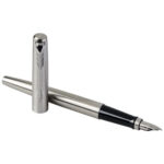 Parker Jotter stainless steel fountain pen (blue ink) - Image 7
