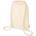 Orissa 100 g/m² organic cotton drawstring bag 5L
