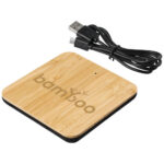 Leaf 5W bamboo and fabric wireless charging pad - Image 2