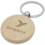 Giovanni beech wood round keychain - Image 3