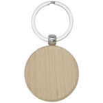 Giovanni beech wood round keychain - Image 5