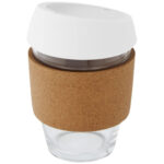 Lidan 360 ml borosilicate glass tumbler with cork grip and silicone lid - Image 7
