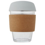 Lidan 360 ml borosilicate glass tumbler with cork grip and silicone lid - Image 15