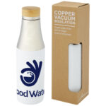 Hulan 540 ml copper vacuum insulated stainless steel bottle with bamboo lid - Image 4