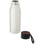 Ljungan 500 ml copper vacuum insulated stainless steel bottle with PU leather strap and lid - Image 17