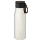 Ljungan 500 ml copper vacuum insulated stainless steel bottle with PU leather strap and lid - Image 18