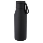 Ljungan 500 ml copper vacuum insulated stainless steel bottle with PU leather strap and lid - Image 9