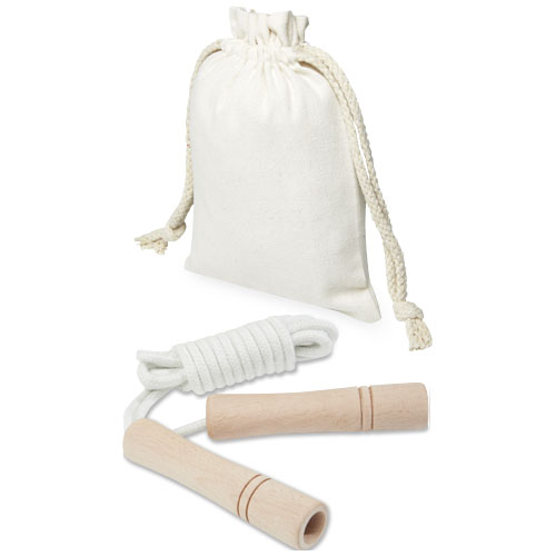 175978579635194 Denise wooden skipping rope in cotton pouch - Image 1