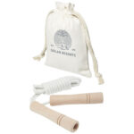 Denise wooden skipping rope in cotton pouch - Image 2