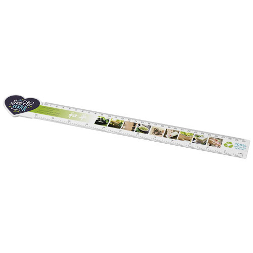 175979084013835 Tait 30cm heart-shaped recycled plastic ruler - Image 1