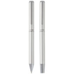 Lucetto recycled aluminium ballpoint and rollerball pen gift set (black ink) - Image 4