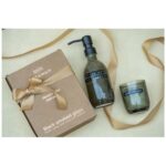 Wellmark Discovery 200 ml hand soap dispenser and 150 g scented candle set - dark amber fragrance - Image 5