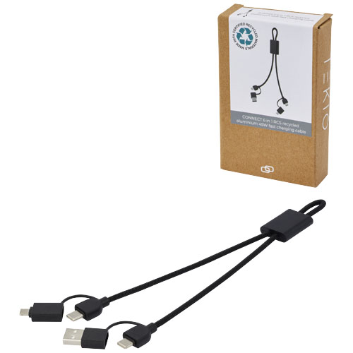175980290346226 Connect 6-in-1 RCS recycled aluminium 45W quick charge & data transfer cable - Image 1