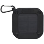 Solo 3W IPX5 RCS recycled plastic solar Bluetooth® speaker with carabiner - Image 6