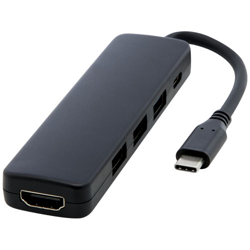 175980643775545 Loop RCS recycled plastic multimedia adapter USB 2.0-3.0 with HDMI port - Image 1