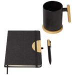 Laura A5 hard cover notebook and ballpoint pen gift set (black ink) - Image 5