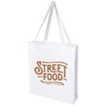 Madras 140 g/m² GRS recycled cotton gusset tote bag - Image 2