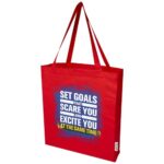 Madras 140 g/m² GRS recycled cotton gusset tote bag - Image 16