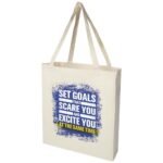 Madras 140 g/m² GRS recycled cotton gusset tote bag - Image 9