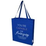Madras 140 g/m² GRS recycled cotton gusset tote bag - Image 23