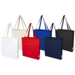 Madras 140 g/m² GRS recycled cotton gusset tote bag - Image 35