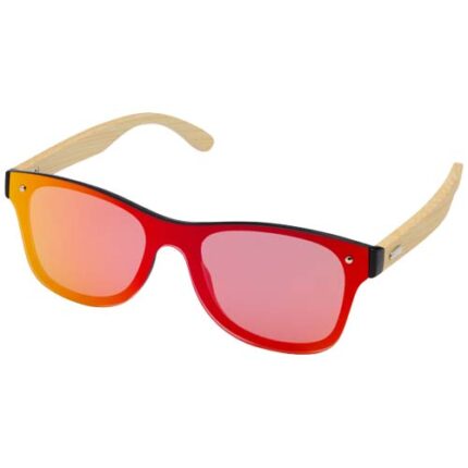 Tan sunglasses with bamboo temples