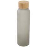 Lume 500 ml matte soda lime glass bottle with bamboo lid - Image 6