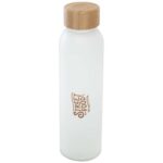 Lume 500 ml matte soda lime glass bottle with bamboo lid - Image 2