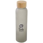 Lume 500 ml matte soda lime glass bottle with bamboo lid - Image 7