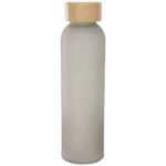 Lume 500 ml matte soda lime glass bottle with bamboo lid - Image 8