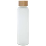 Lume 500 ml matte soda lime glass bottle with bamboo lid - Image 3