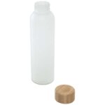 Lume 500 ml matte soda lime glass bottle with bamboo lid - Image 4
