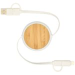 Chechia 5-in-1 recycled plastic 100 cm retractable data sync and 45W fast charge cable - Image 4