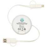 Chechia 5-in-1 recycled plastic 100 cm retractable data sync and 45W fast charge cable - Image 5