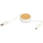 Chechia 5-in-1 recycled plastic 100 cm retractable data sync and 45W fast charge cable - Image 6