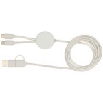 Chechia 5-in-1 recycled plastic 150 cm data sync and 27W fast charge cable with bamboo details - Image 5