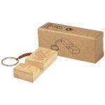 Bosona bamboo phone holder with keychain - Image 2