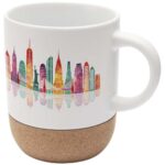 Billie 300 ml ceramic sublimation mug with cork details - Image 2