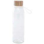 Porto 500 ml glass water bottle with silicone handle and bamboo lid - Image 3