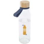 Porto 500 ml glass water bottle with silicone handle and bamboo lid - Image 12