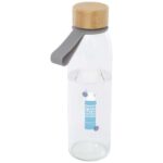 Porto 500 ml glass water bottle with silicone handle and bamboo lid - Image 17