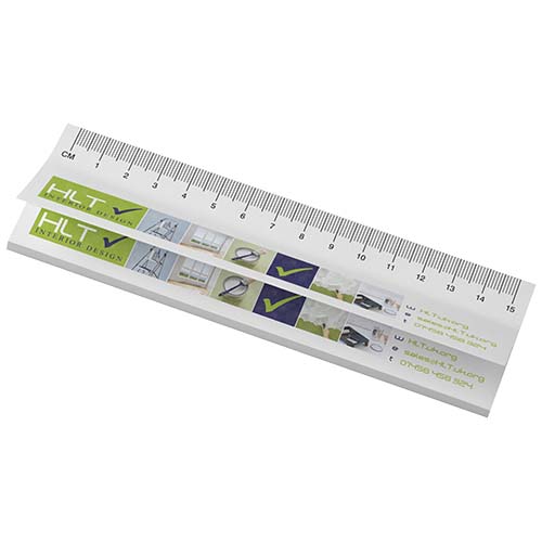 175984812037651 Sticky-Mate® recycled sticky notes with printed 15 cm ruler - Image 1